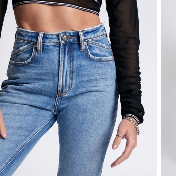 One-Teaspoon Legends High Waist Mom Fit Denim Jeans - Berlin Blue 27 - Picture 8 of 11